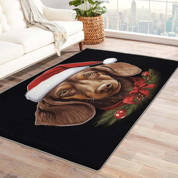 Dachshund Christmas Rectangle Rug For Dog Lovers