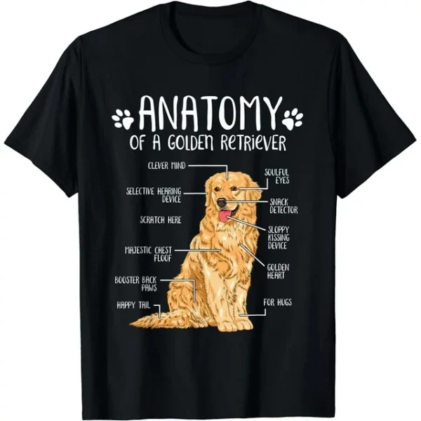 Funny Anatomy Golden Retriever Dog Lover Unisex T-Shirt