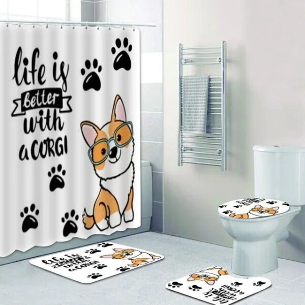 Funny Life Is Better With A Corgi Dog Bathroom Set