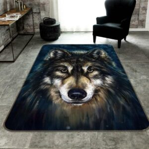 Native Wolf Celtic Wolf Spirit Dreamcatcher Wolf Warrior Rectangle Rug For Dog Lovers