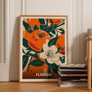 Florida Orange Blossom Botanical Travel Art Poster