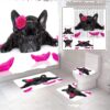 Yorkie Lying Yorkshire Terrier with Cute Ribbon Yorkie Love Portrait of a Dog Bathroom Set