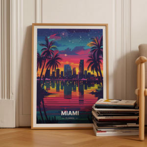 Miami Travel Poster Florida Wall Art Poster