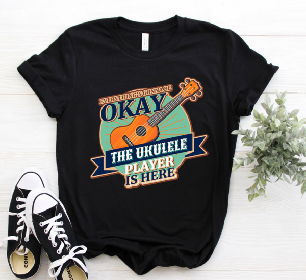 Vintage Musician Hawaiian Uke Lover Birthday Gift Tshirt Mini Guitar T-shirt