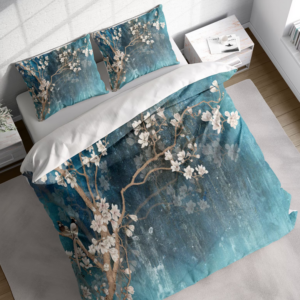 Japanese Cherry Blossom Bird Painting Duvet Cover Set